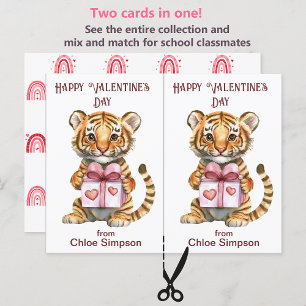Postale Carte Cute Tiger Cub Kid's Valentine