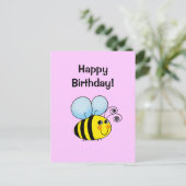 Postale Carte d'abeille d'anniversaire mignonne - Style à  (Debout devant)