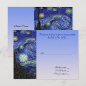 Postale Carte d'acceptation mariage, van gogh starry night (Devant / Derrière)