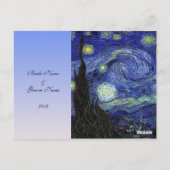 Postale Carte d'acceptation mariage, van gogh starry night (Dos)