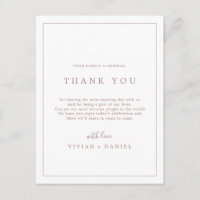 Carte d'accueil minimaliste de Merci de typographi