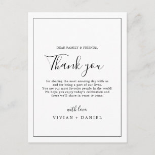 Postale Carte d'accueil minimaliste en Merci