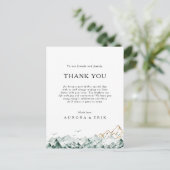 Postale Carte d'accueil pour le Merci vert et or (Debout devant)