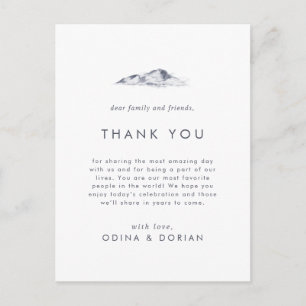 Postale Carte d'accueil simple Merci de montagne