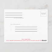 Postale Carte d'activité d'information d'urgence sur la co (Dos)