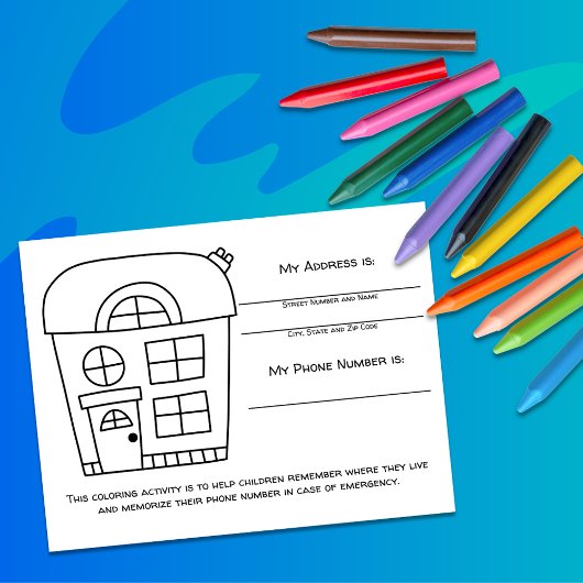 Postale Carte d'activité d'information d'urgence sur la co