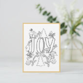 Postale Carte d'activité Joy Christmas Coloring Page (Debout devant)