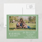 Postale Carte d'adresse Vert moderne simple (Devant / Derrière)