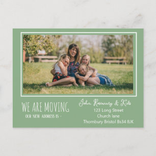 Postale Carte d'adresse Vert moderne simple