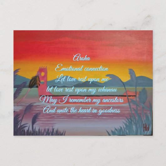 Postale Carte d'affirmation aroha (amour) (Devant)