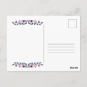 Postale Carte d'affirmation florale rose vibrant pour l'ép (Dos)