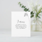 Postale Carte d'Affirmation Personnalisable Floral Minimal (Debout devant)