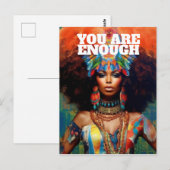 Postale Carte d'Affirmation Psychédélique Africaine Améric (Devant / Derrière)