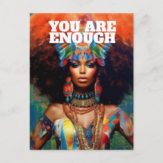 Postale Carte d'Affirmation Psychédélique Africaine Améric (Devant)