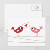 Postale Carte d'amour des oiseaux (Devant / Derrière)