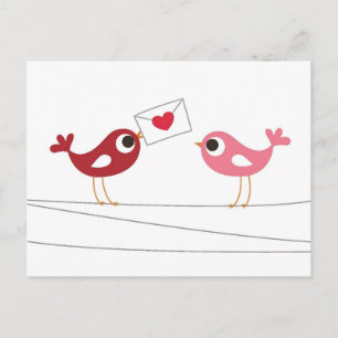 Postale Carte d'amour des oiseaux
