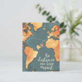 Postale Carte d'amour longue distance (Debout devant)