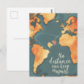 Postale Carte d'amour longue distance (Devant / Derrière)