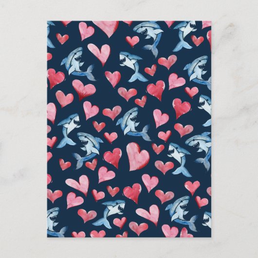 Postale Carte d'amoureux des requins (Devant)