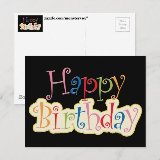 Postale Carte d'anniversaire (Devant / Derrière)