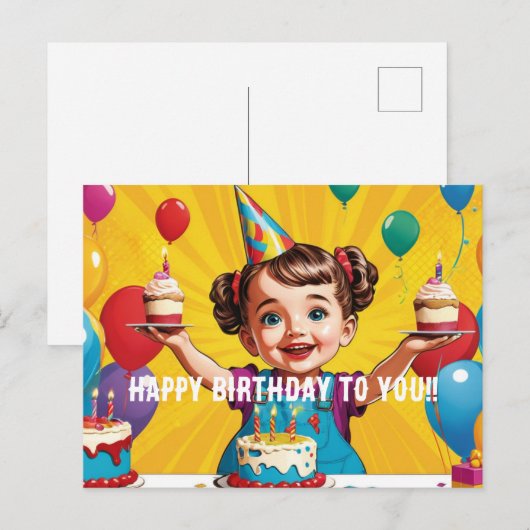 Postale Carte d'anniversaire (Devant / Derrière)