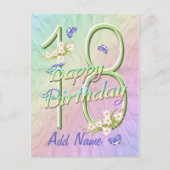 Postale Carte d'anniversaire 18 ans Danse Papillon (Devant)