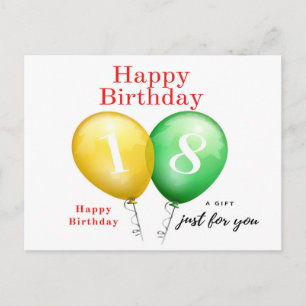 Postale Carte d'anniversaire 18e pour elle
