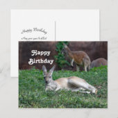 Postale Carte d'anniversaire 6950 Kangourou Rouge (Devant / Derrière)