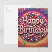 Postale Carte d'anniversaire à la conception unique et mag (Devant / Derrière)
