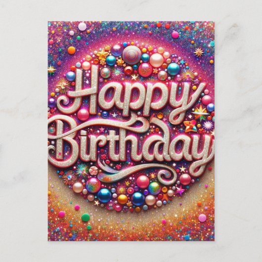 Postale Carte d'anniversaire à la conception unique et mag (Devant)