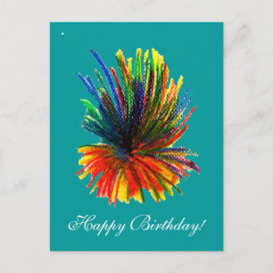 Postale Carte d'anniversaire à la Fleur tropicale
