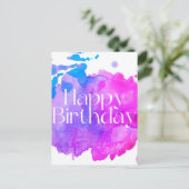 Postale Carte d'anniversaire à l'aquarelle (Debout devant)