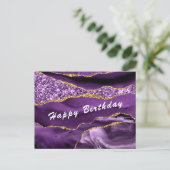 Postale Carte d'anniversaire Agate Violet violet Parties s (Debout devant)
