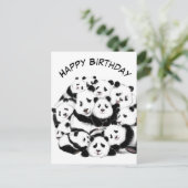 Postale Carte d'anniversaire amusant Famille Panda - Hug (Debout devant)