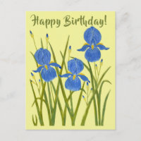 Carte d'anniversaire aux fleurs d'Iris