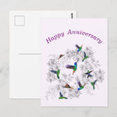 Postale Carte d'anniversaire aux oiseaux volants (Devant / Derrière)