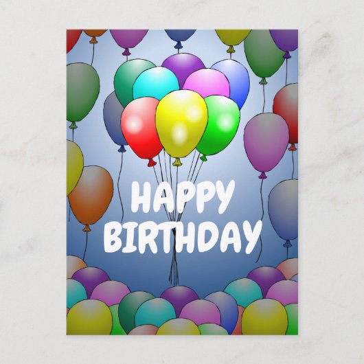 Postale Carte d'anniversaire avec ballons (Devant)
