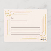 Postale Carte d'anniversaire avec ballons dorés (Dos)