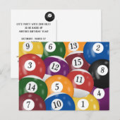 Postale Carte d'anniversaire avec billes de billard (Devant / Derrière)
