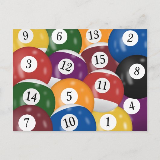 Postale Carte d'anniversaire avec billes de billard (Devant)
