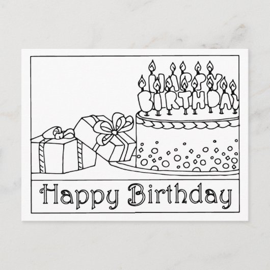 Postale Carte d'anniversaire avec gâteau (Devant)