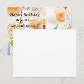 Postale Carte d'anniversaire avec image de gâteau et meill (Devant / Derrière)