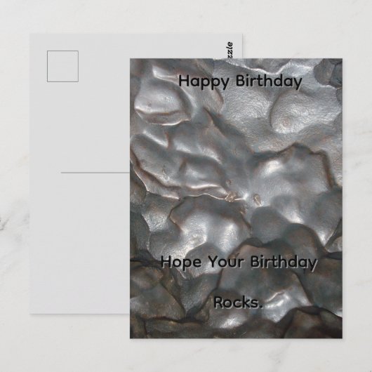 Postale Carte d'anniversaire avec impression de roche de m (Devant / Derrière)