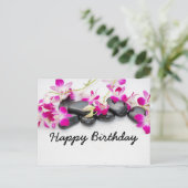 Postale Carte d'anniversaire avec massage en pierre et orc (Debout devant)