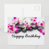 Postale Carte d'anniversaire avec massage en pierre et orc (Devant / Derrière)