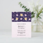 Postale Carte d'anniversaire avec motif d'astronautes chat (Debout devant)