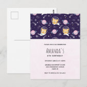 Postale Carte d'anniversaire avec motif d'astronautes chat (Devant / Derrière)