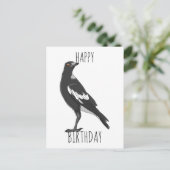 Postale Carte d'anniversaire avec pie australienne (Debout devant)