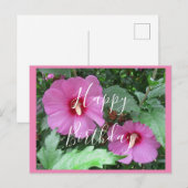 Postale Carte d'anniversaire avec rose de Sharon rose manu (Devant / Derrière)