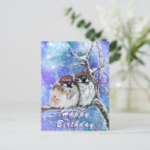 Postale Carte d'anniversaire avec sourcils d'hiver - Gros (Debout devant)